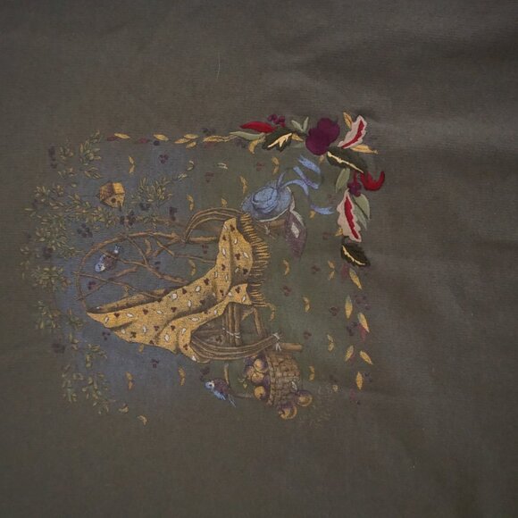 Vintage Northern Reflections Green Birdhouse Birds Leaves Sweatshirt Cabincore M - Picture 8 of 11